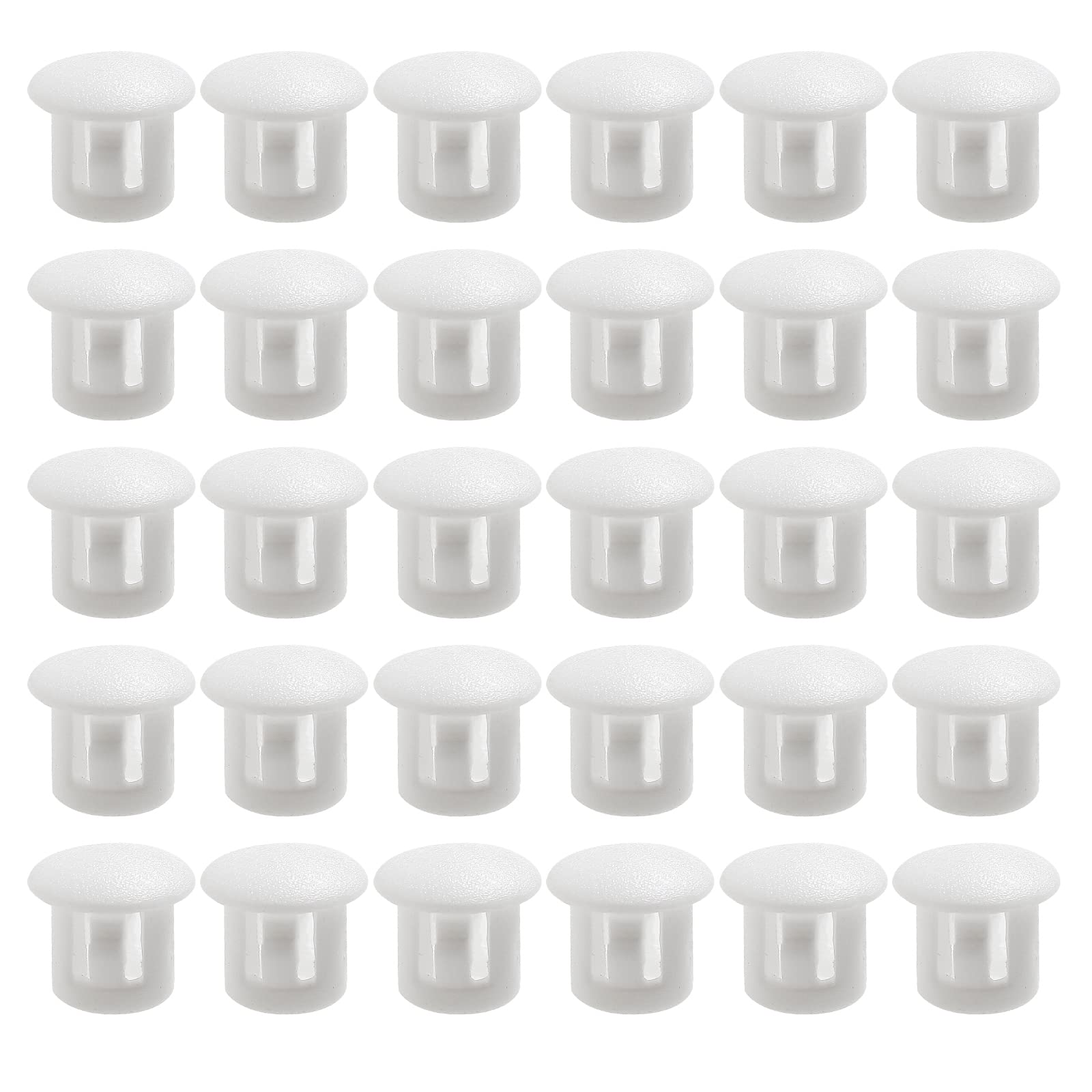 Photo 1 of Moicstiy 30 PCS Black Hole Plugs - 3/8 inch (10mm) Plastic Flush Type Hole Plugs Snap in Locking Hole Tube, Used for Furniture, Cabinet, Pipe & Tube, Round End Caps Cover Inserts