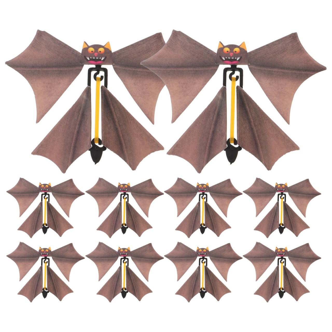VALICLUD 10pcs Christmas Wind-up Toys Creative Bat Toys Novelty Flying Halloween Bat Props Halloween Prank Joke Toys Kids Children