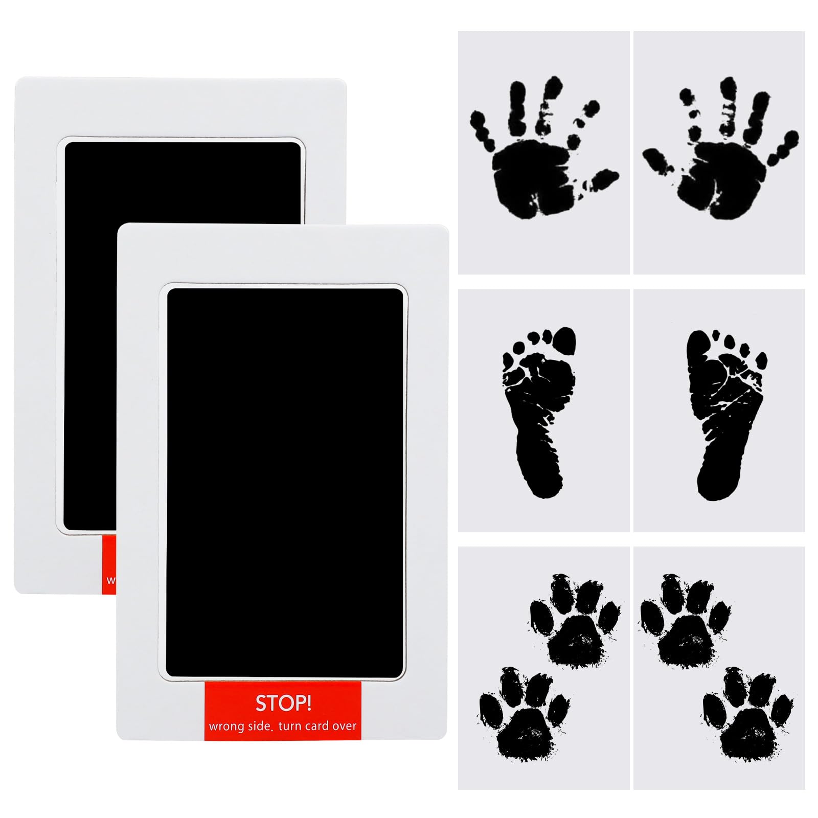Runmeihe 8PCS Inkless Baby Hand and Footprint Kit, Clean Touch Ink Pads Pet Paw Print Tools for Dogs and Cats, No Mess Foot and Handprint Stamp Pad for DIY Newborn Impression Keepsake