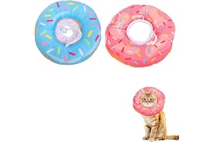 CHNGNA Cat Cone Collar Soft,Cat Donut Collar,Cat Recovery Collar,Comfortable Cat Neck Cone for After Surgery,Adjustable Cat Soft Cone to Stop Licking,Cat Elizabethan Collar for Kitten Puppy (Pink)