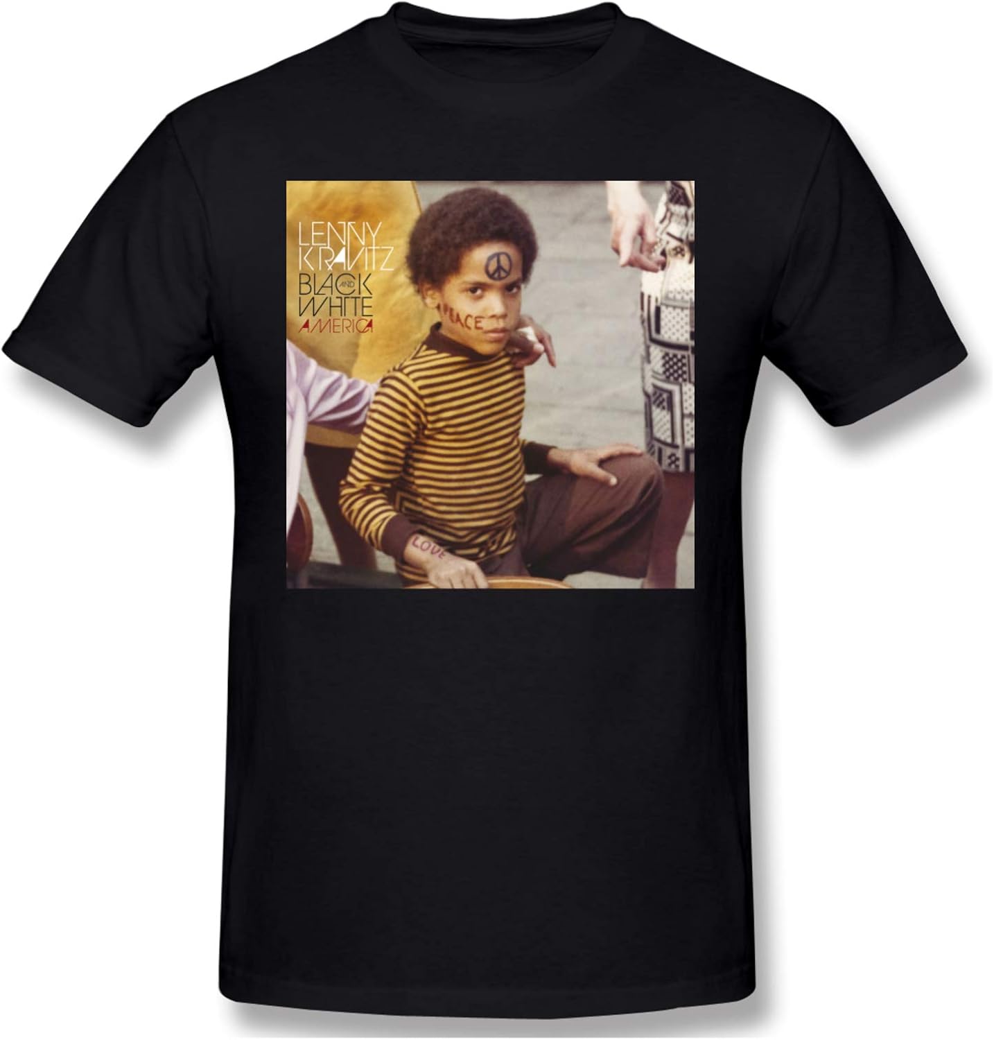 lenny kravitz black and white america shirt