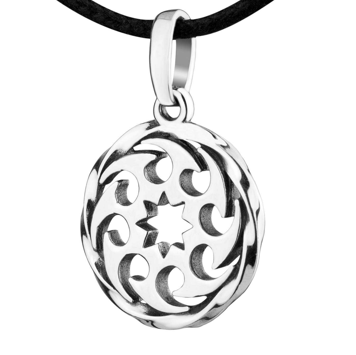 Ninja Throwing Stars Necklace Martial Arts Sports Jewelry for Men Women Japanese Shuriken Pendant Samurai Weapon Star Charm Japan Style Gift / 925 Sterling Silver