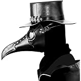 duduta PU Leather Plague Doctor Mask Breathable Long Nose Bird Face Mask Christmas Party Costume Prop
