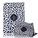 HDE iPad Mini Tablet Case 360 Rotating Flip Stand Folding Folio Magnetic Cover PU Leather for Apple Mini 2/3 Retina (Blue Leopard Print)