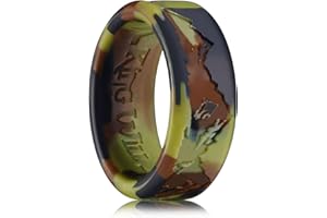 King Will Silicone Rings For Men, Rubber Wedding Bands with Unique Mountain Peak Design Multiple Colors, 8mm Wide 2.2mm Thick, Comfort Fit Size 7-13