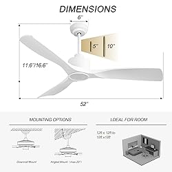 OFANTOP 52 Inch Smart Ceiling Fan with Quiet DC