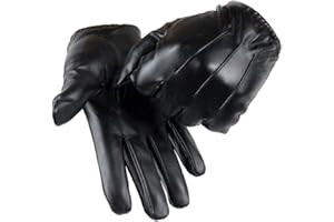 Long Keeper Men Leather Touchscreen Gloves Winter Driving Warm Wrist Gloves