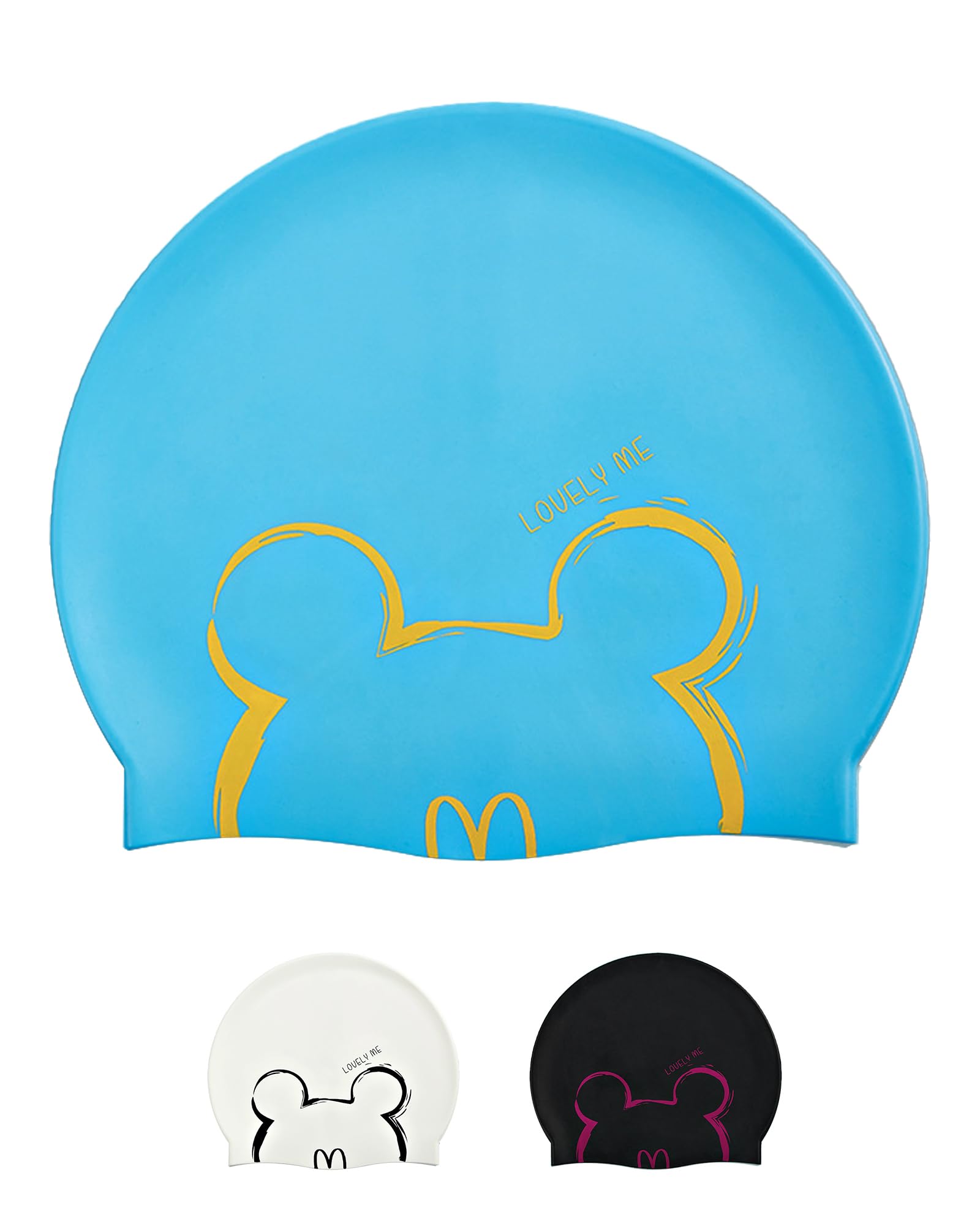 Kids Swimming Cap 6-14 - Silicone Swim Cap for Kids Juniors Teenagers 6-14 Years (Light Blue)