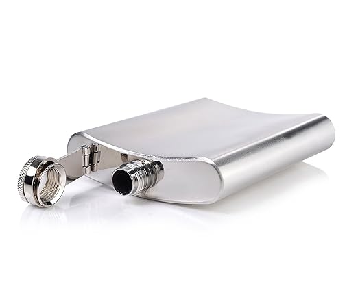 Menzy Classic Delight Liquor Or Alcoholic Beverages Wine Whiskey Hip Flask - Stainless Steel (Color - Silver, Size - Approx. 210 ML)