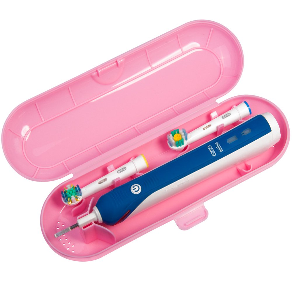 Nincha Portable Replacement Plastic Electric Toothbrush Travel Case for Oral-B Pro Series Pink