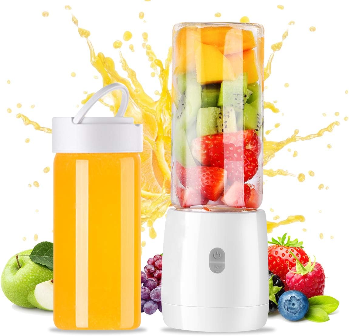 Mini Personal Portable Blender,YUEMIDAMY Personal USB Juicer Blender can make Juices/Smoothies/Shakes and More,Mini Cup Shape Juicer Blender Capacity 420ml Belongs to Single Serve Blender Cup,USB Rechargeable Juice Cup Juicer Blender(BPA free)