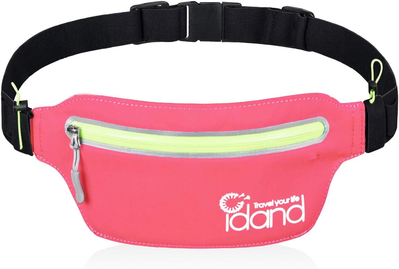 IDAND Running Belt Waist Pack Water Resistant Runners Belt Fanny Pack for Women Men Runners Hiking Stylish Fitness Adjustable Running Pouch Workout Belt Waist Pack for iPhone Xs/XR/8 Plus