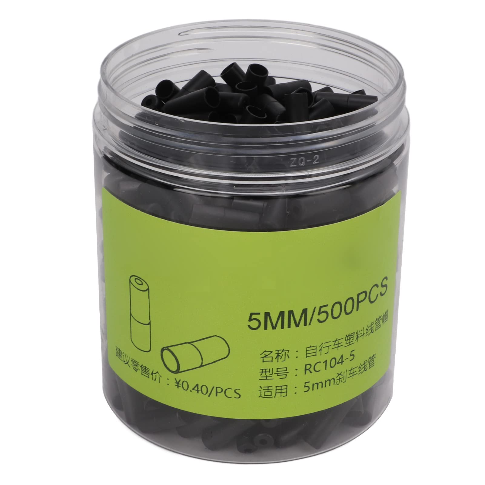 Brake Cable housing end, 500 pcs Black Light 5mm Plastic Brake Cable housing 5x17mm / 0.2x0.7in for Mountain Bike