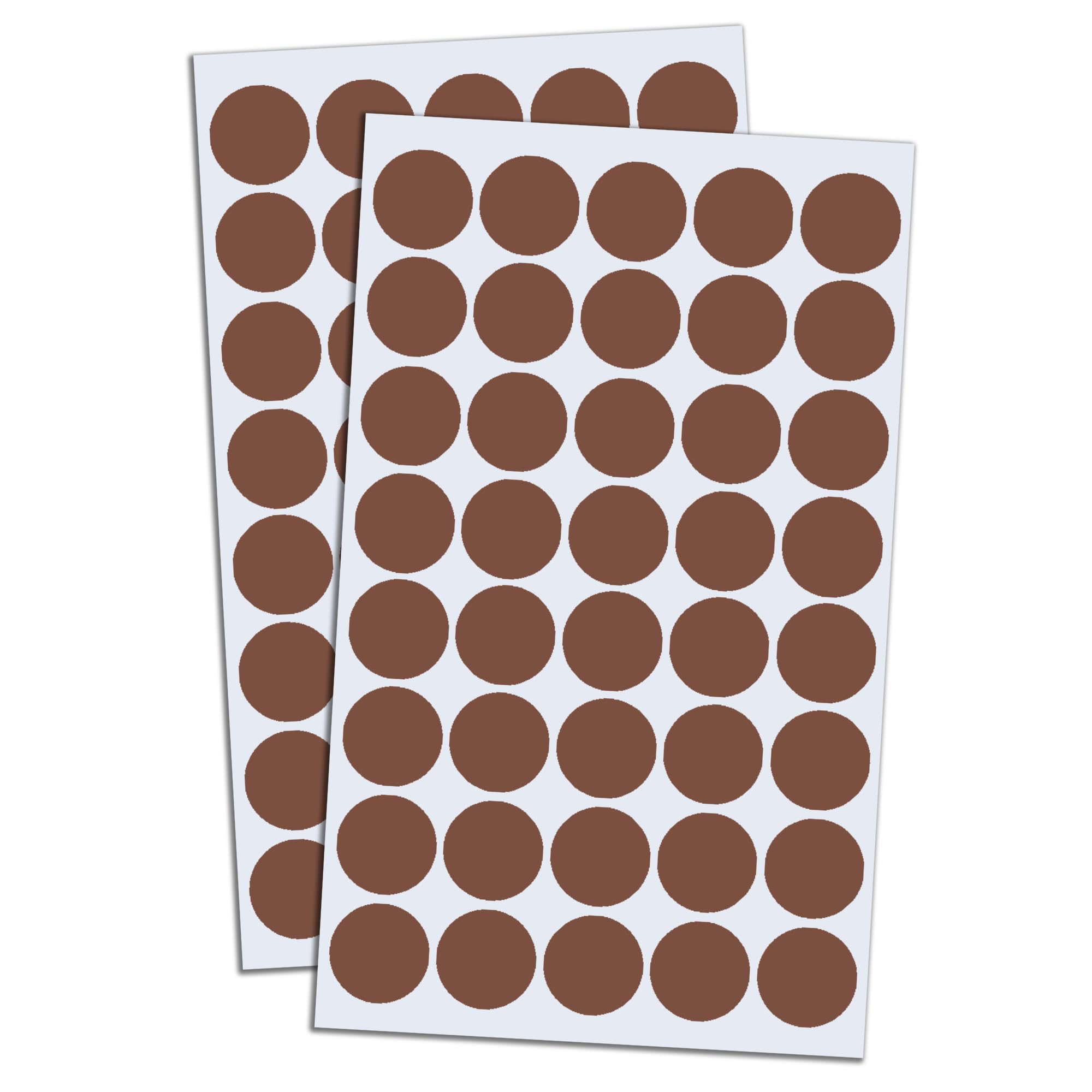 2000 Pieces, 20mm - Coloured Dot Stickers, Sticky Dots Round Circle Labels - Brown