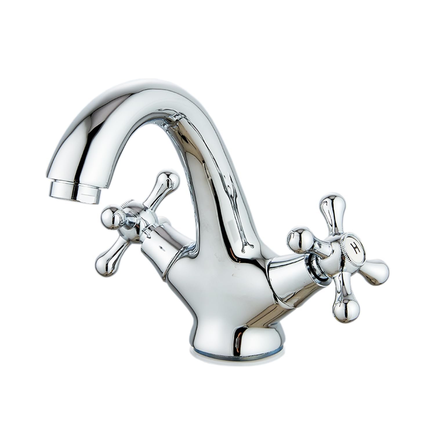 Basin Mixer Tap, Eovem Dual Cross Lever Bathroom Sink Mixer tap, Victorian Basin Sink Tap Brass,Chrome, Traditional