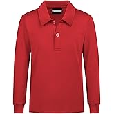 Dreammonkey Toddler to Youth Boys' Performance Polo Kids Neon Collared Golf Shirts Long Sleeve School Uniform