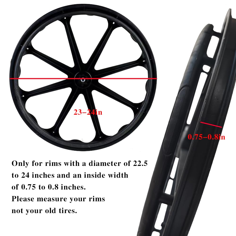 Migeek Wheelchair Rear Wheel Replacement Tire, 24 