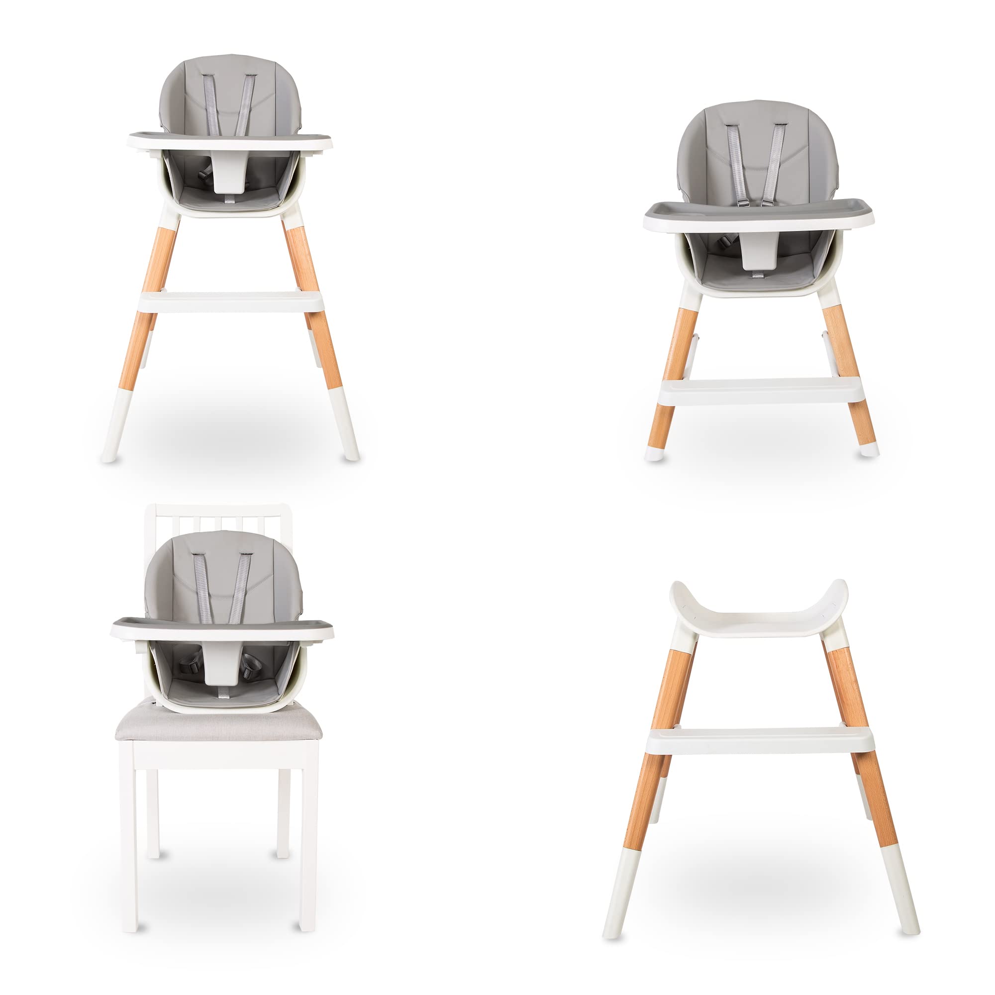 Feed Me Combi 4-in-1 Highchair/Lo Chair/Booster Seat/Stool - Grey