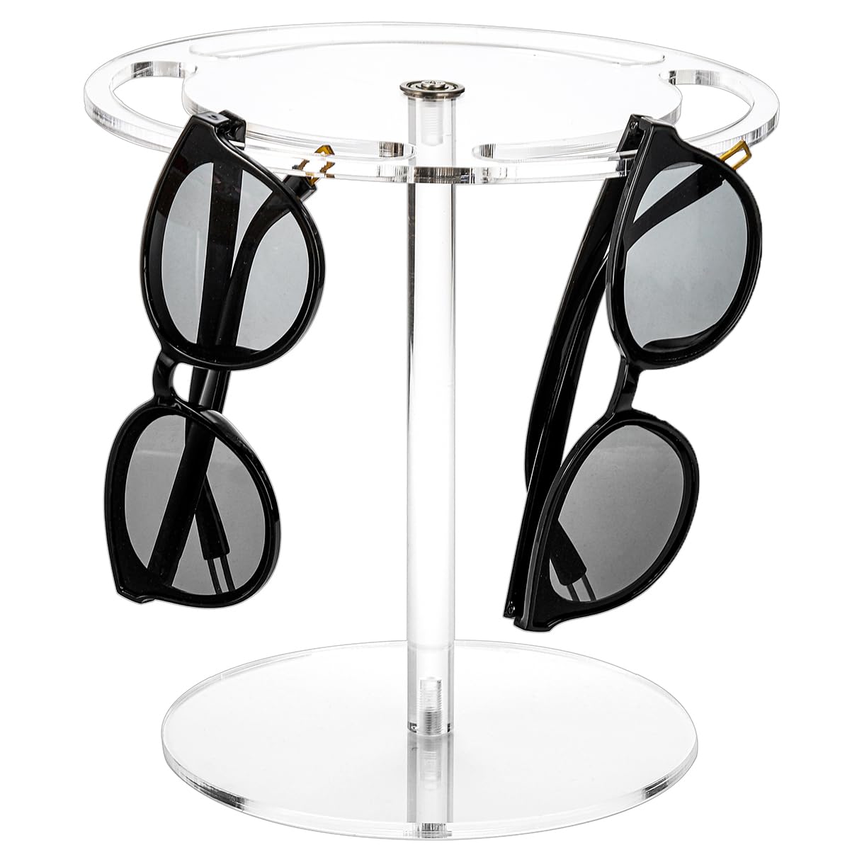 Photo 1 of Nicunom Acrylic Sunglasses Holder Stand with 360 Rotating, Clear Sunglasses Organizer Eyeglasses Display Rack Glasses Display Stand Eyewear Storage for Desk Dresser Tabletop