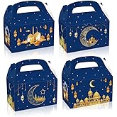 Estivaux 12 Pack Ramadan Candy Box, Eid Gift Bags, Blue Chocolate Treat Box for Party Decorations