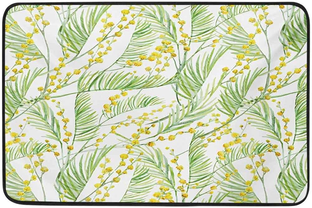 YUAZHOQI - Felpudo personalizado, diseño de flores de primavera, estilo