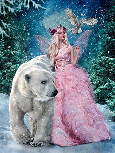 Better Selection Diamond Art by Number Kits Forest Fairy Christmas Decorations Full Drill 5D DIY Arts & Crafts Bling Artwork Decor Set with Crystal Rhinestone Gems 12x16 30x40 cm