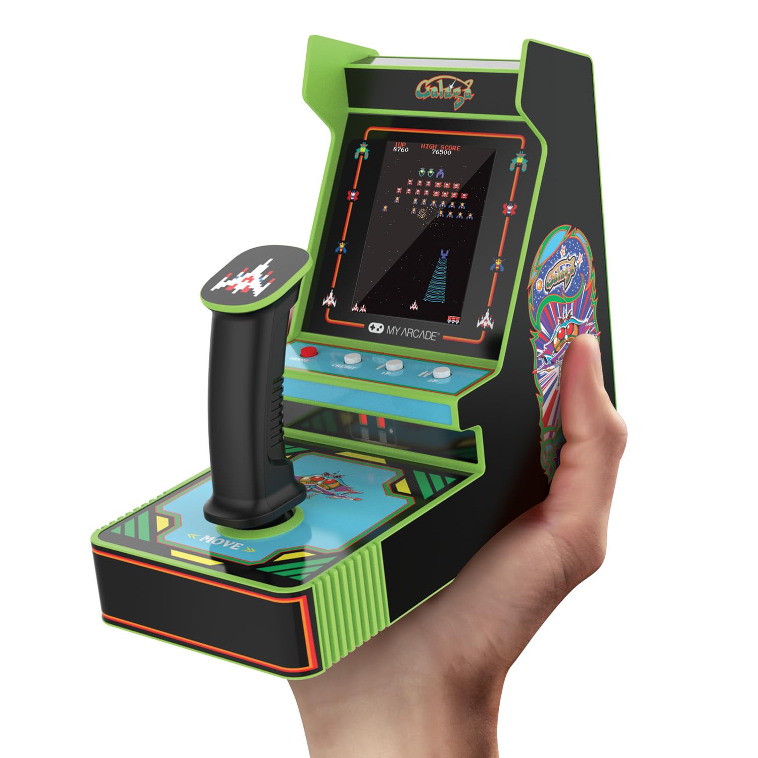 My Arcade Galaga Joystick Player : Officially Licensed Galaga and Galaxian Video Game Console, Fun Portable Mini Game 3.2