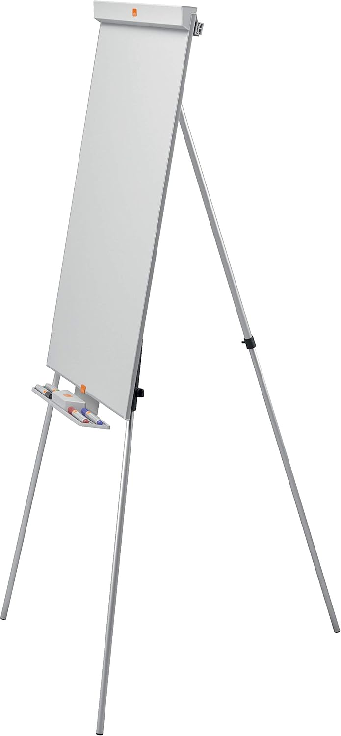 Nobo Barracuda Magnetic Whiteboard, Flipchart Easel with Adjustable Tripod Stand, 680 x 1840 x 680 mm, White : Office Products