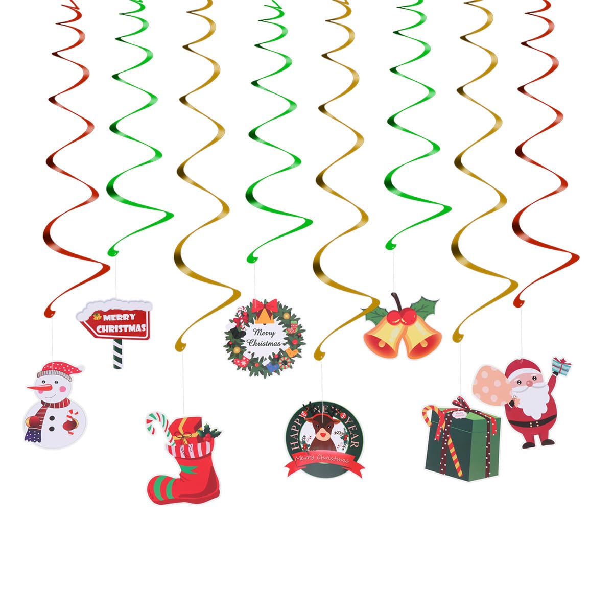 TOYANDONA 24pcs/Set Christmas Hanging Swirls Decorations Christmas Ceiling Decorations Carnival Birthday Party Supplies