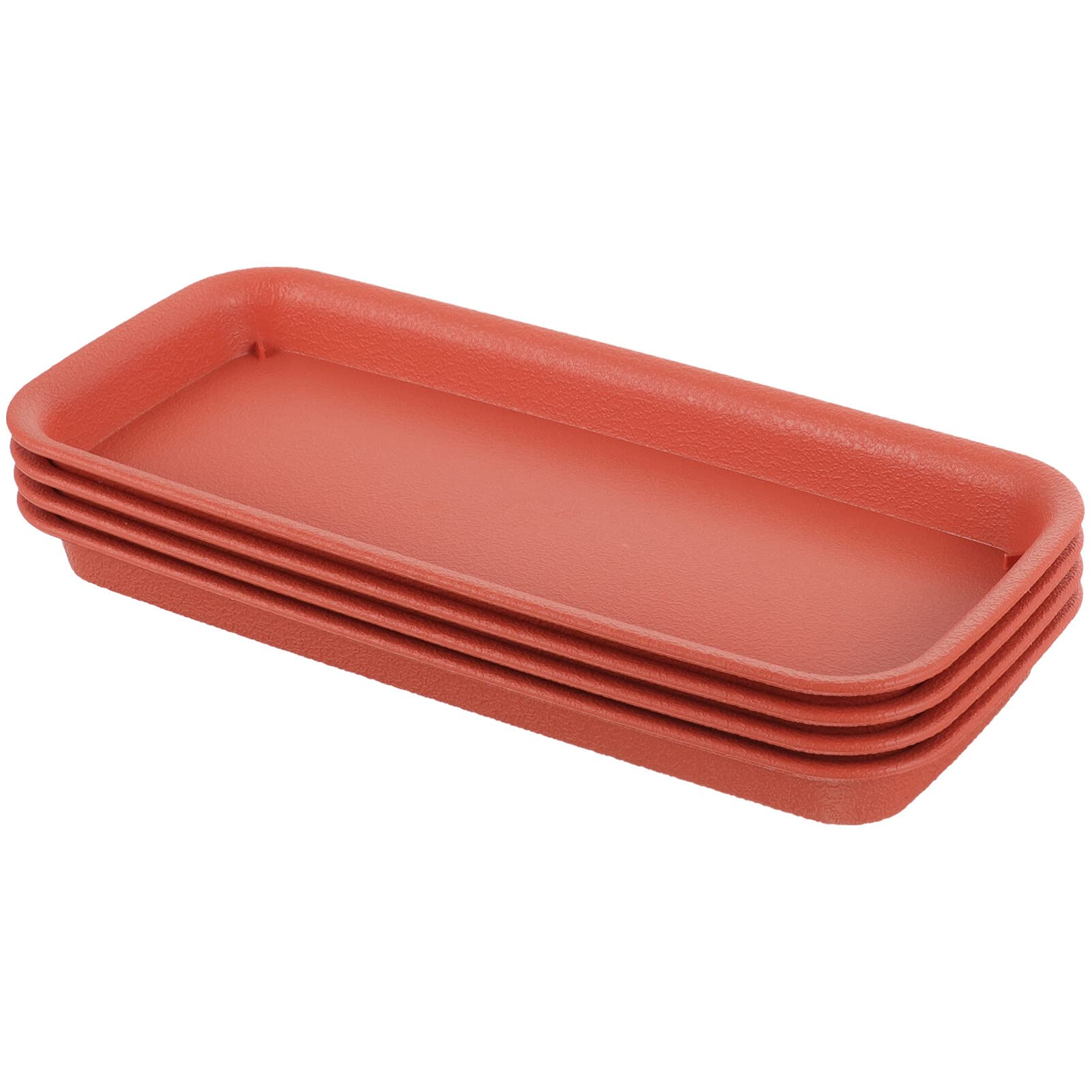 GANAZONO Rectangular Plant Saucer 12.01X5.31 Inch Waterproof Plastic Drip Tray for Indoor Outdoor Planter Pots Water Catcher and Floor Protection