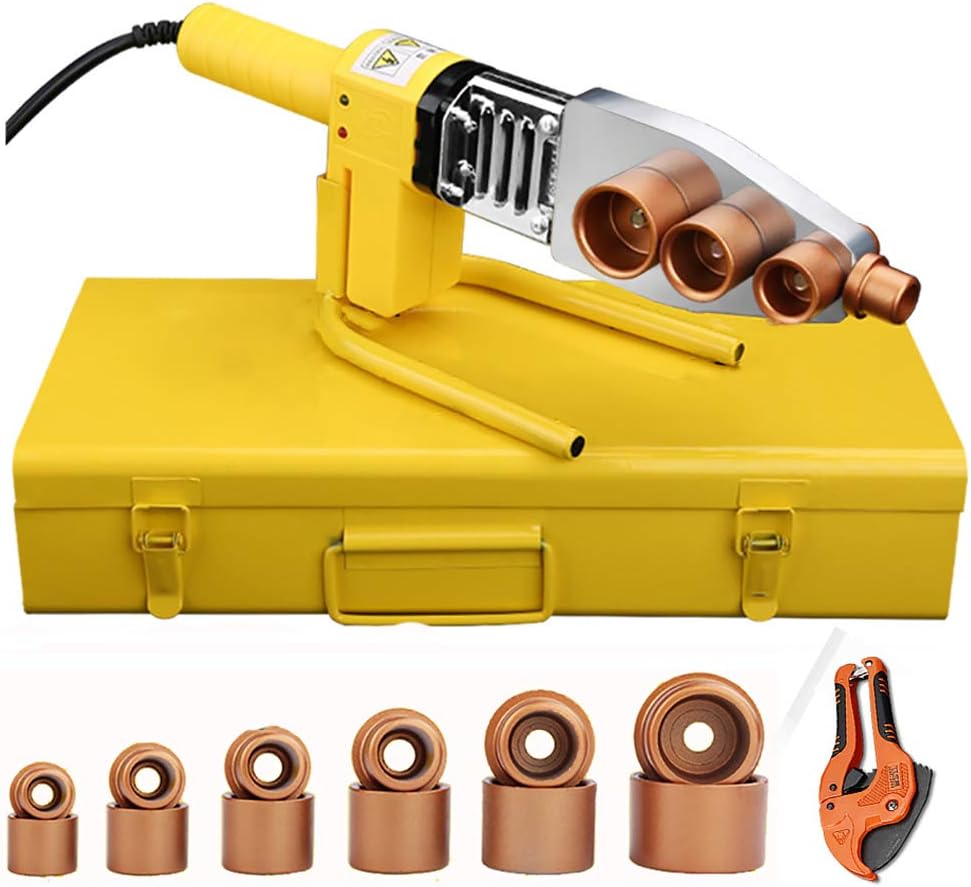 Socket Fusion Welder 800W Pipe Welding Machine Electronic Thermostat Plastic Water Pipe Welder PE/PPR/PB/PVDF/HDPE/PVC Welding