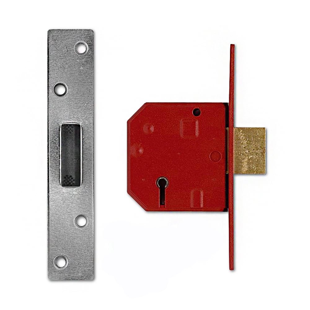 Union Locks 2134E 5 Lever BS Mortice Deadlock 67mm - Satin Chrome Finish (Boxed)