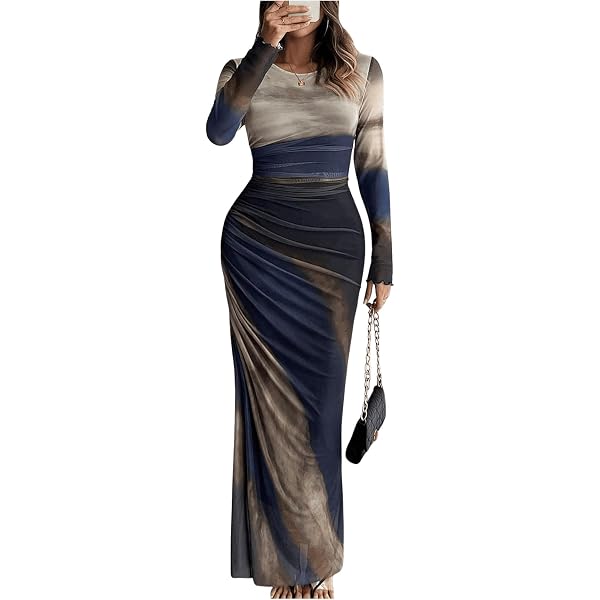 chinese dress ladies Amazon.com: Women's Tie Dye Long Sleeve Maxi Dress Mesh Bodycon Ruched  Night Out Formal Cocktail Long Dress for Wedding Guest Party Blue :  Clothing, Shoes & Jewelry