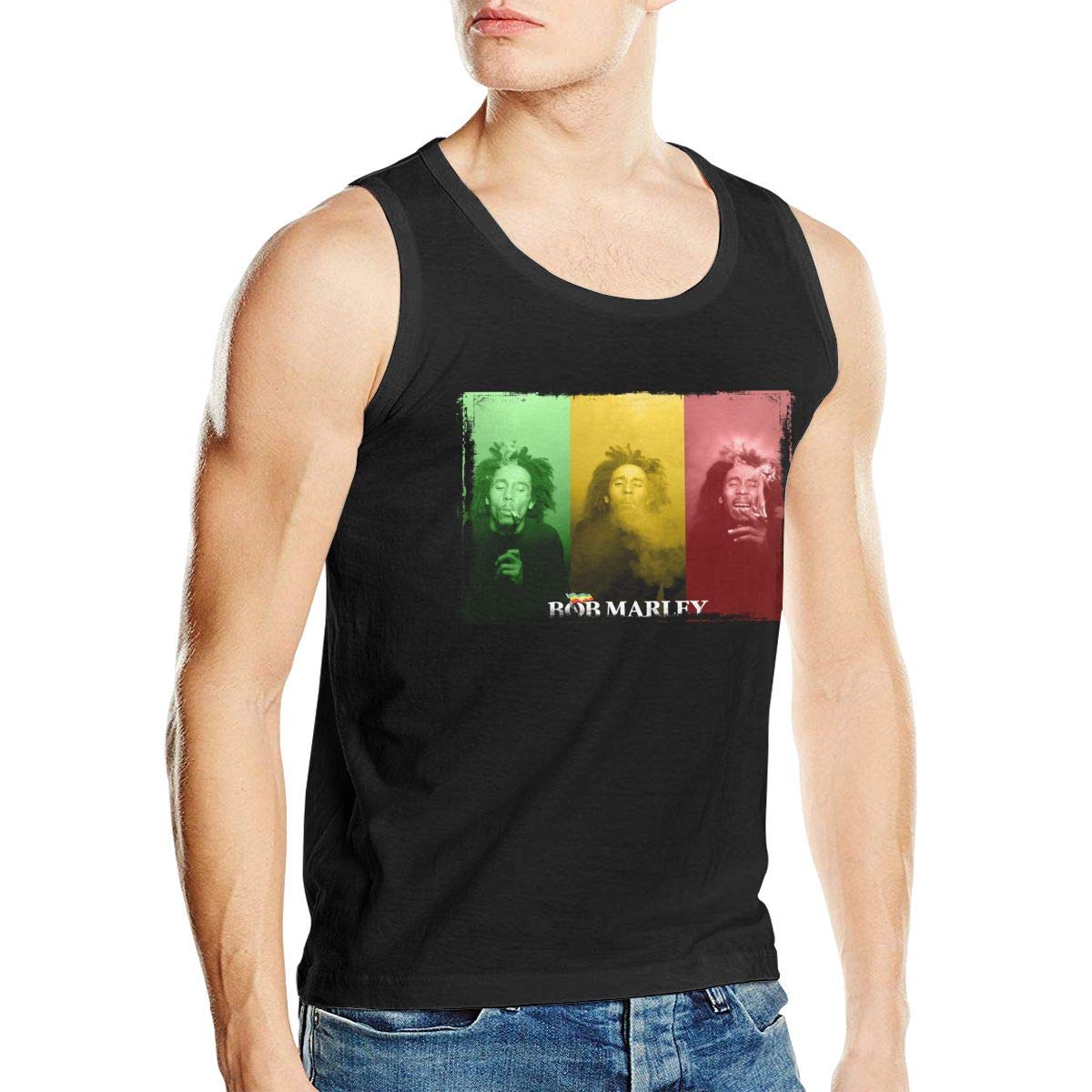 Bob Singer Marley Muscle Gym Workout S Bodybuilding Ness Black T Shirt