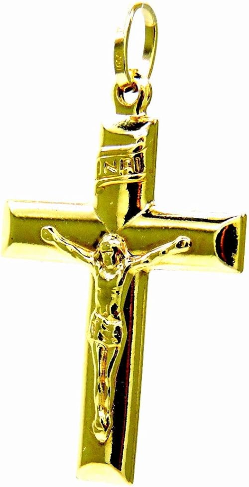 Ciondolo Croce Piccola Oro Giallo Bianco 18kt - Foto 3