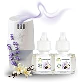 Scent Fill 100% Natural Lavender Vanilla Plug in Air Freshener, Scented Oil Refills, 2 Refills + Diffuser