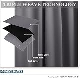 PONY DANCE Blackout Curtains 2 Panels Gray Thermal Insulated 90x90 Eyelet view 4