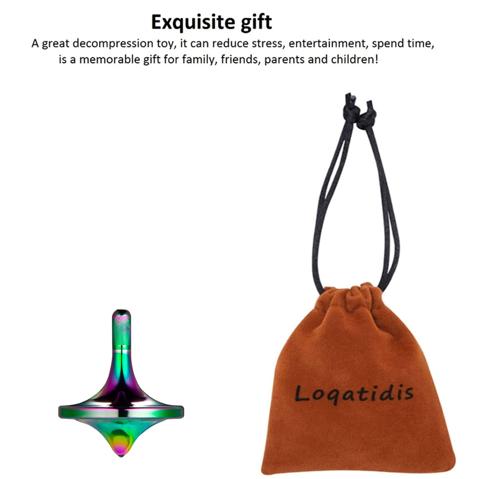 Stainless Steel Spinning Top, Premium Exquisite Well Made Metal Desk EDC Toys, Spin Long Time Perfect Balance, Help Relieve Stress, Anxiety (Small/Colorful)