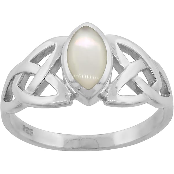 Anillo De Compromiso Con Nudo Celta Escocés, Anillo De Piedras Preciosas De Granate, Topacio Y Piedra Lunar, Plata De Ley 925, Joyería Hecha A Mano, Regalo De San Valentín
