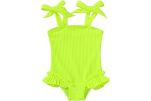 Happy Town Toddler Swimsuit Girl Solid Color Stripe One-Piece Baby Bathing Suits