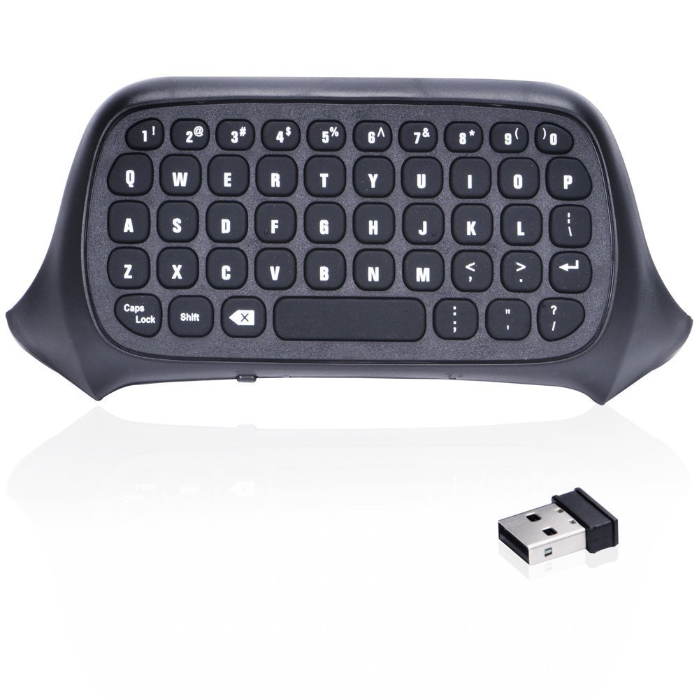 AGPtek New Mini 2.4G Wireless Chatpad Game Controller Keyboard for Xbox One Controller Black