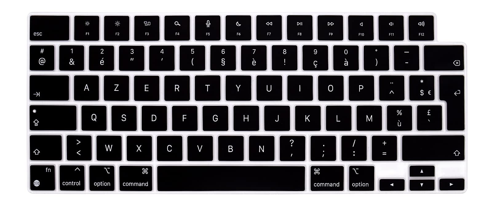 XHLWZR French Language AZERTY Silicone Keyboard Cover Skin for MacBook 2026 Neo 13"(A18)& Air13.6 15"(M5-M2) & Pro14 16"(M5-M1) A3404 (512G) with touch ID A3448 A3449 EU Layout