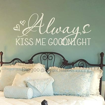 Amazon Com Diggoo Always Kiss Me Goodnight Decal Bedroom