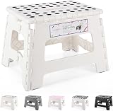 HOUSE DAY Folding Step Stool 9 Inch Safe Foldable Stool with Handle