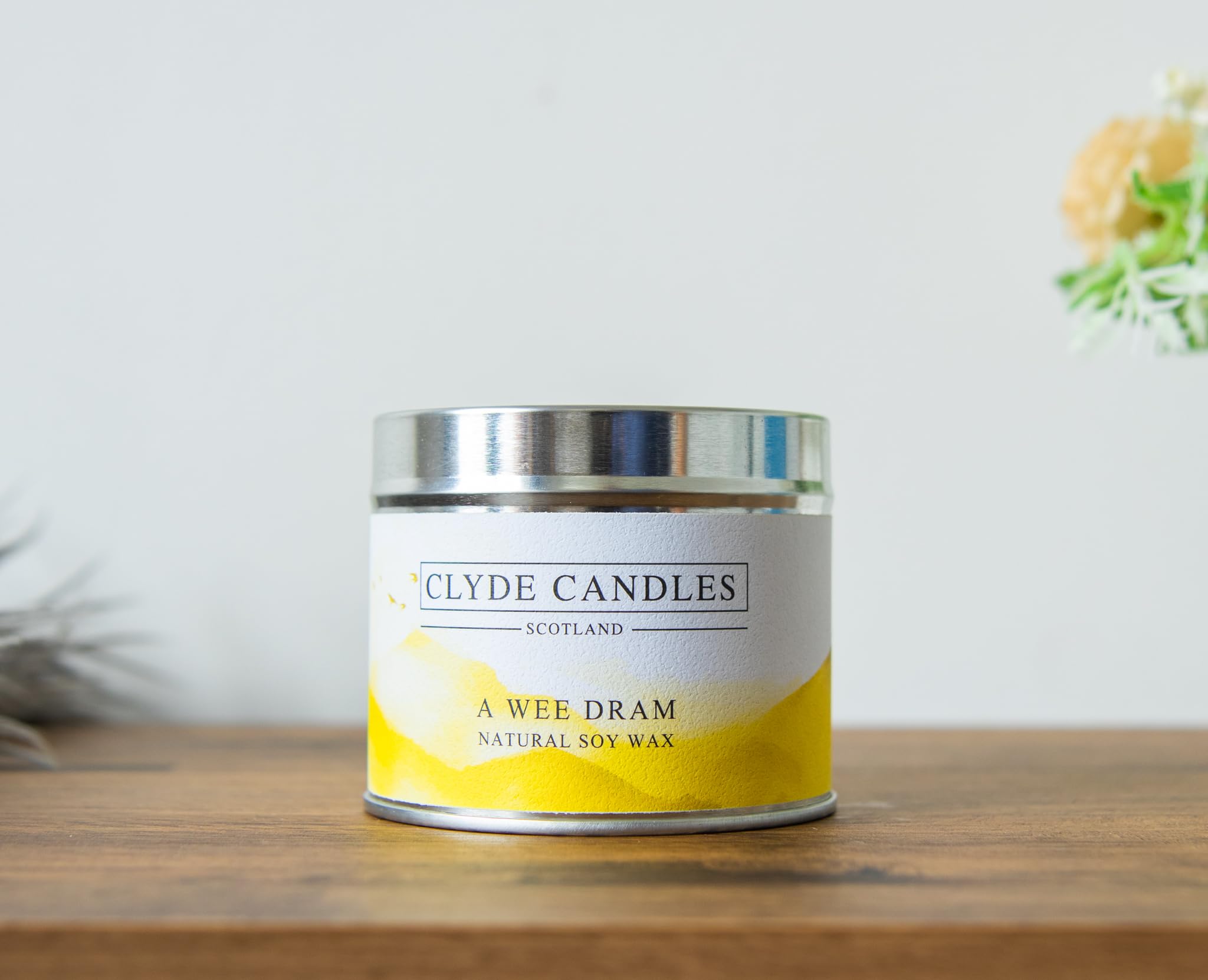Natural Soy Candle Tin - Clyde Candles Scotland - Vegan Scottish Gifts, British Made (A Wee Dram)