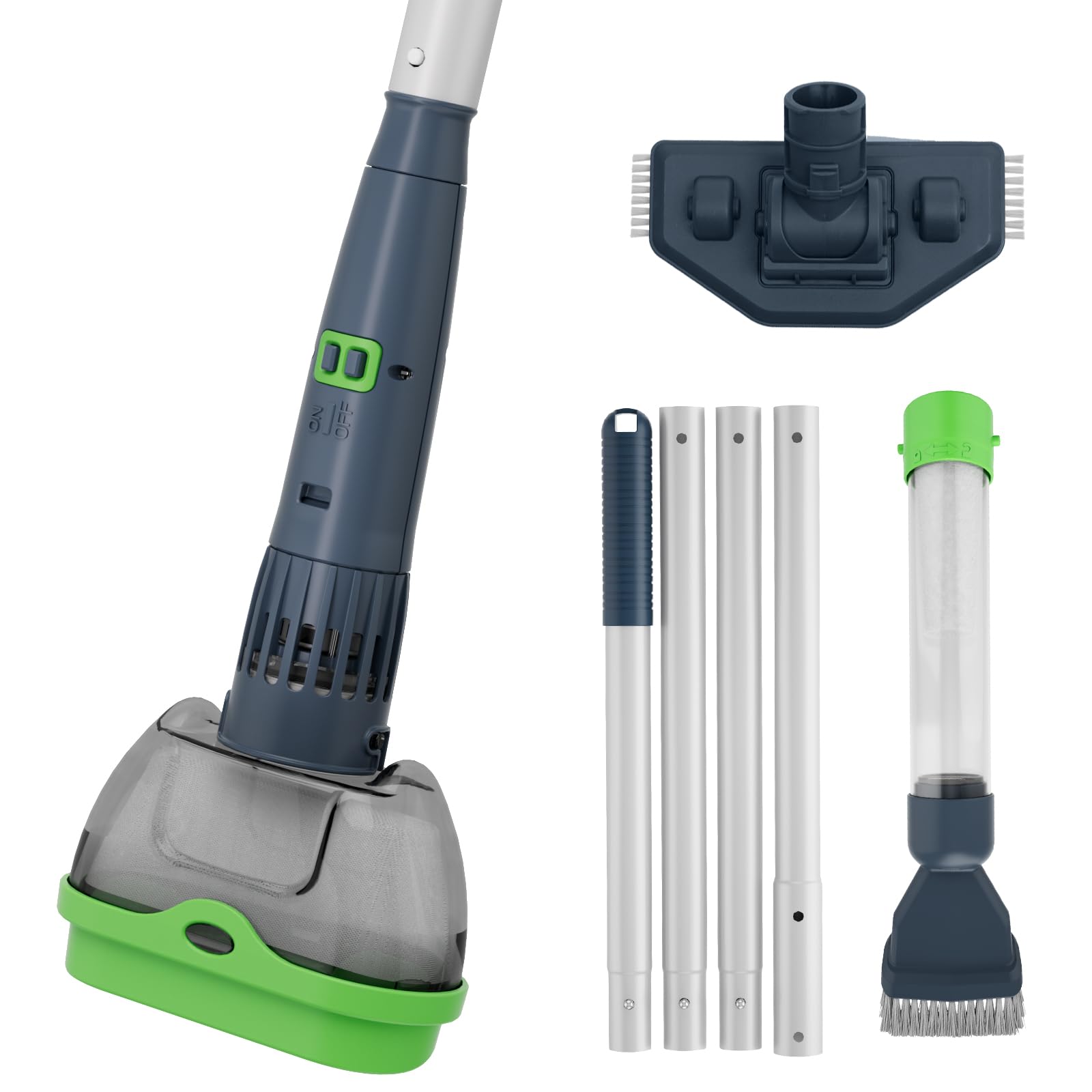 Photo 1 of **INCOMPLETE** 3 in 1 Rechargeable Pool & Spa Hot Tub Vacuum Cleaner - Dual Mode & Magnetic Drive System, 25µm Ultra Fine Mesh Filters for Hot Tub, Small Above Ground Pools - 90 Mins, Oil Absorbers, Poles