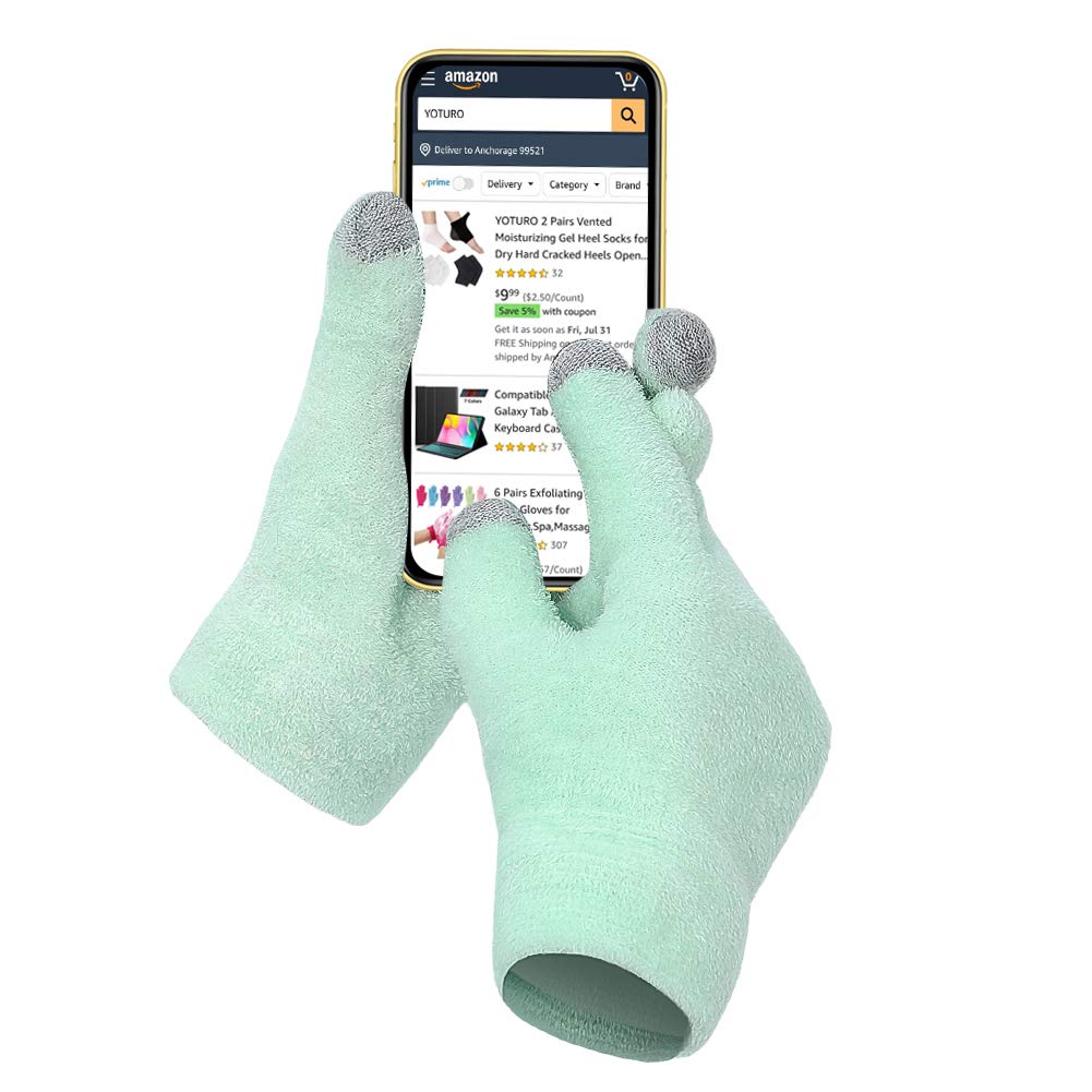 Touch Screen Moisturizing Spa Gloves & Gel Spa Gloves Moisturizing Whitening Exfoliating Beauty Hand Repair and Heal Eczema Cracked Dry Skin Care For Men and Women : Beauty