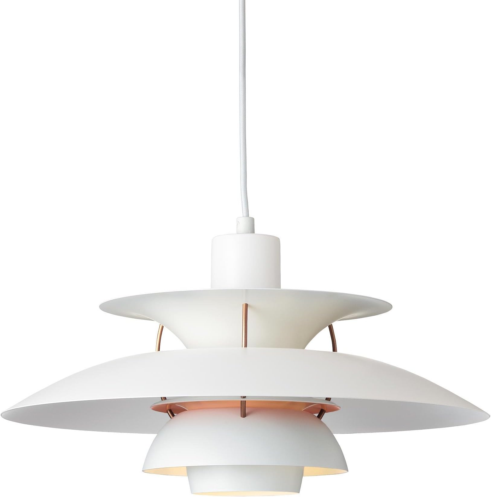 PH 5 Suspension Lamp white/inside light pink/matt