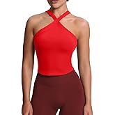 Aoxjox Women's Workout Cross-Neck Sport Bras Fitness Elanor Bra Yoga Crop Tank