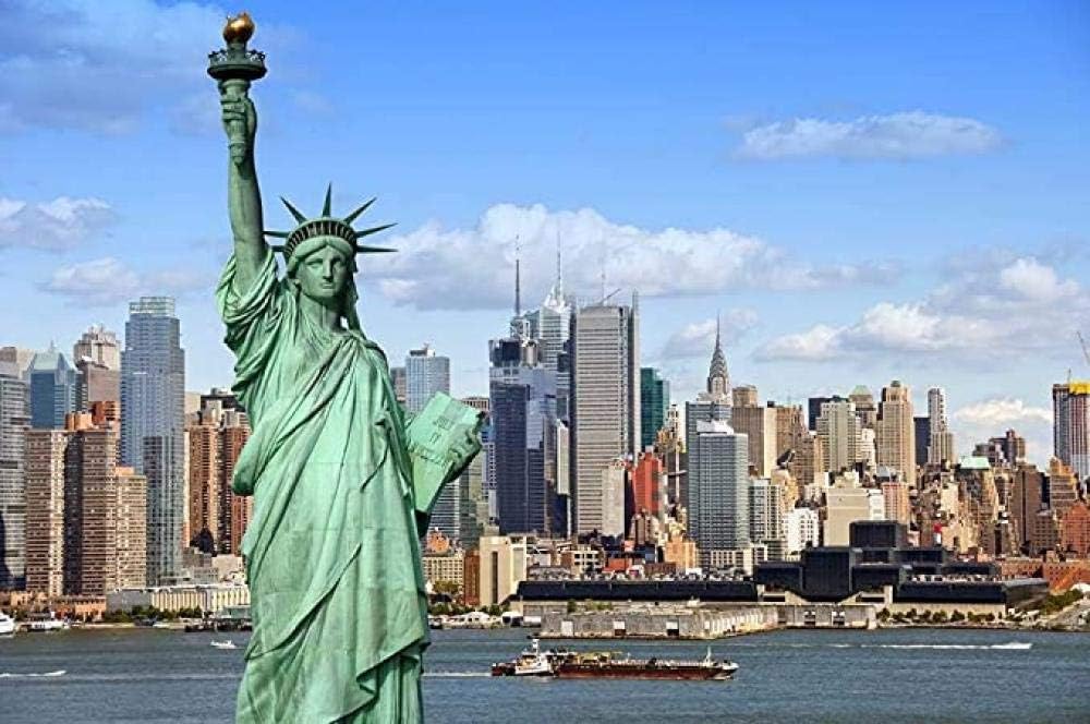 Lmyly USA Statue of Liberty New York City 1000 Pieces Adult Wooden Landscape Jigsaw Puzzles for Children Educational Toys Gifts